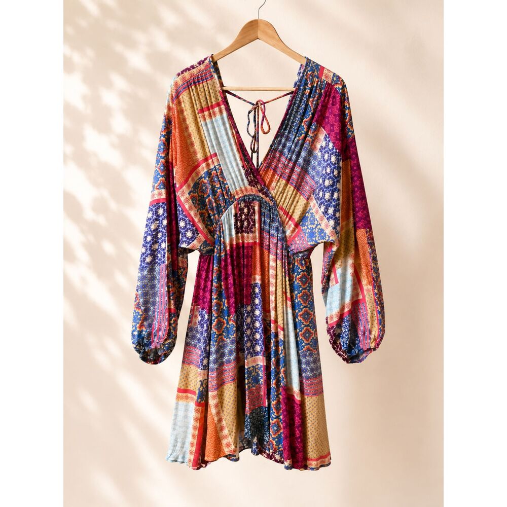 Easel LA Boho Patchwork Dress 🌸 NWT sz Medium